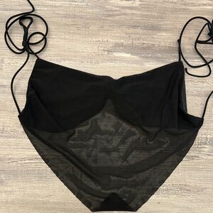 Black Sheer Backless Crop Top
